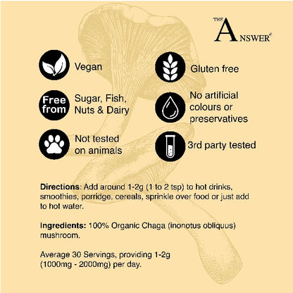 Chaga 100% Organic Mushroom Powder