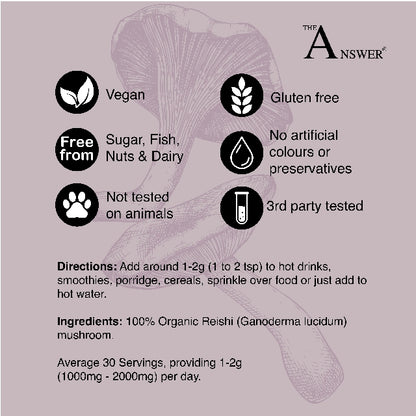 Reishi 100% Organic Mushroom Powder